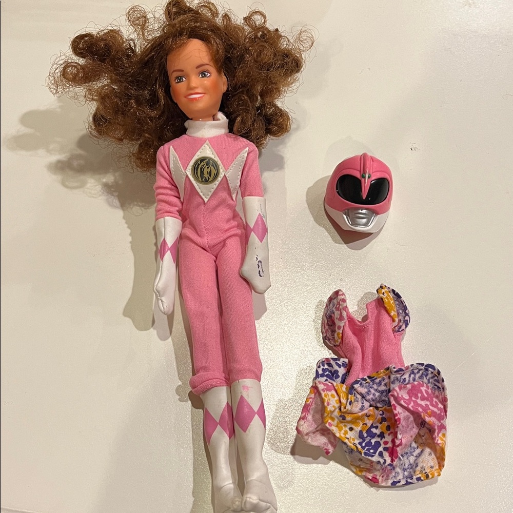 Original vintage Pink Power Ranger Doll with Accessories